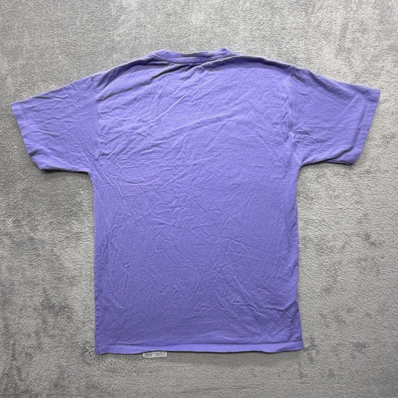 Champion Shirt Mens Medium Purple Script Logo Authentic Athleticwear Tee Cotton - Picture 6 of 6